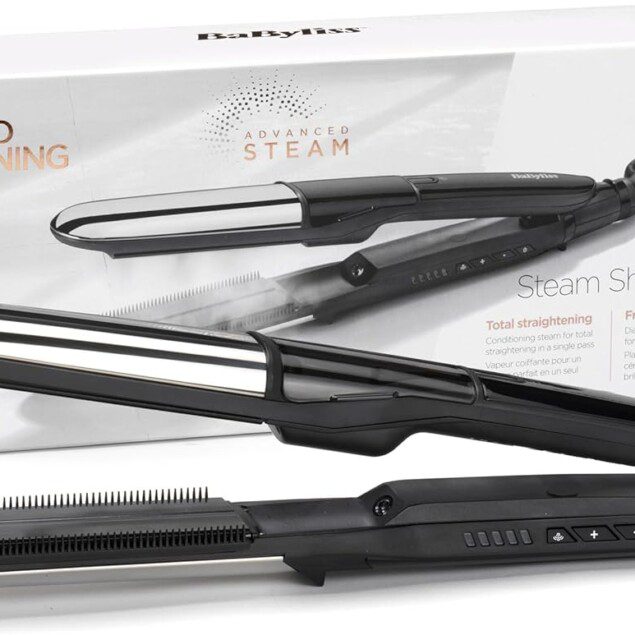 Lisseur vapeur pour des cheveux lisses et brillants : 5 températures jusqu'à 230°C et plaques en céramique