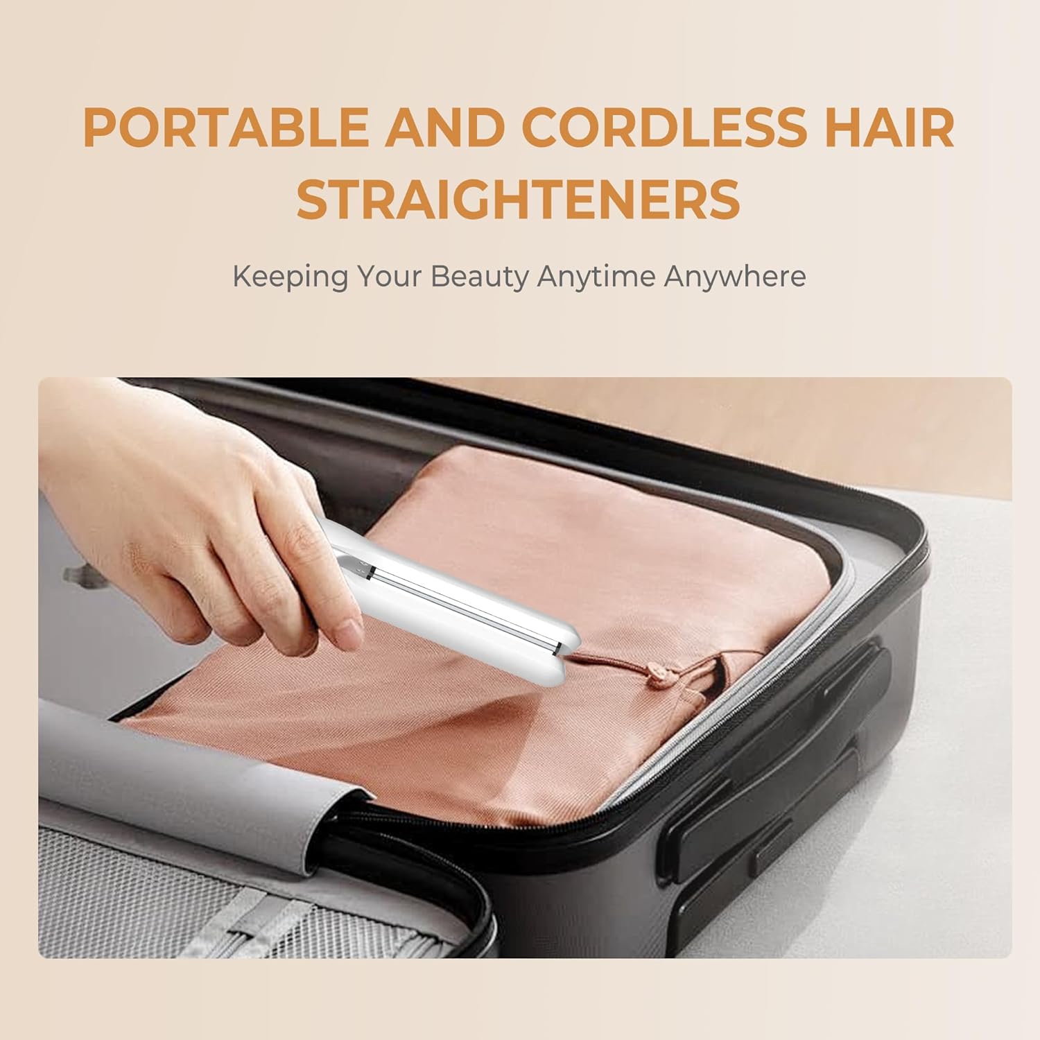 Portable fer à lisser sans fil : lisseur rechargeable pour cheveux courts et longs, idéal en voyage avec 3 températures et technologie d'ions négatifs – Image 5
