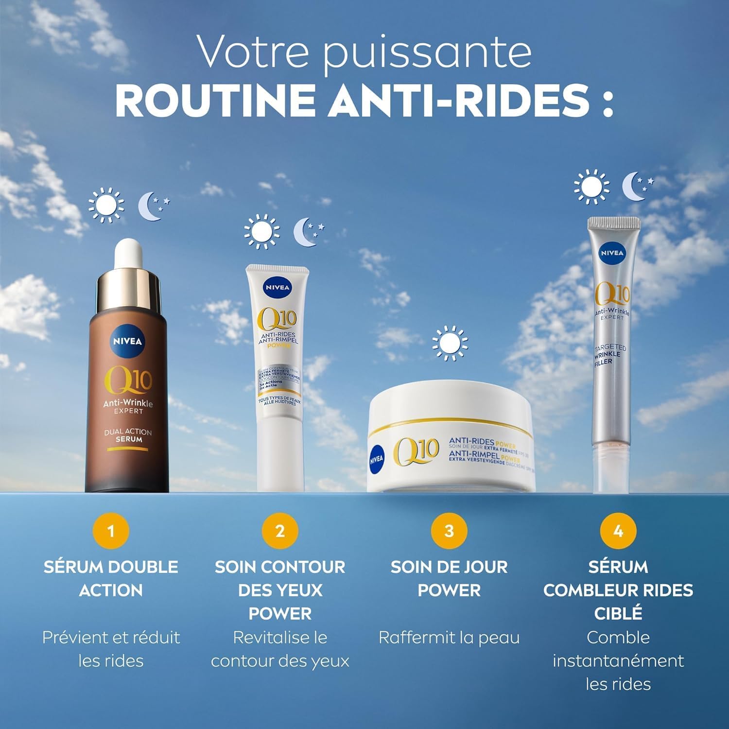 Crème hydratante visage Q10 et acide hyaluronique : routine anti-rides pour une peau éclatante – Image 5