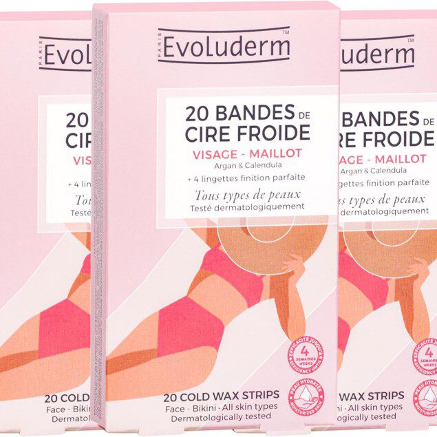 Bandes dépilatoires de cire froide pour un épilateur naturel : 20 bandes pour visage et maillot, idéales pour une peau douce et soyeuse