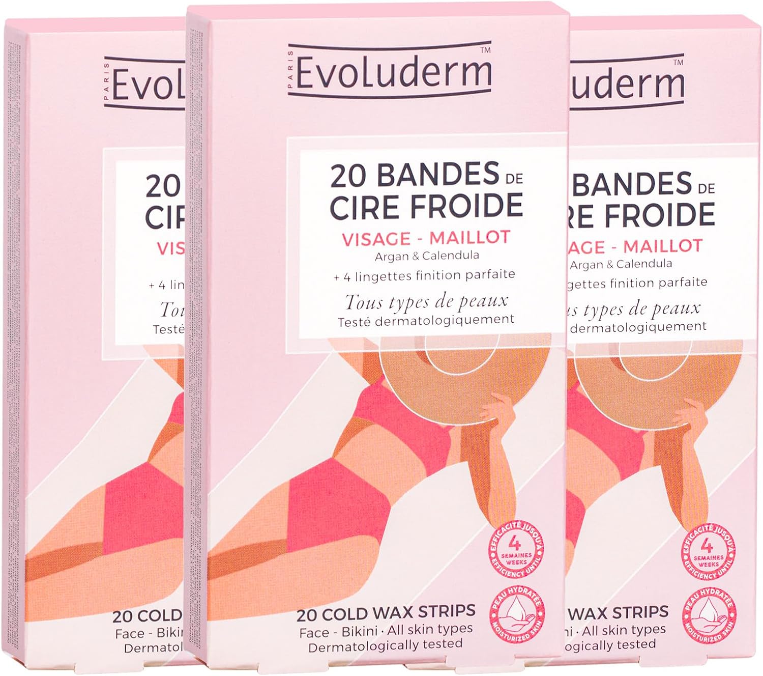 Bandes dépilatoires de cire froide pour un épilateur naturel : 20 bandes pour visage et maillot, idéales pour une peau douce et soyeuse