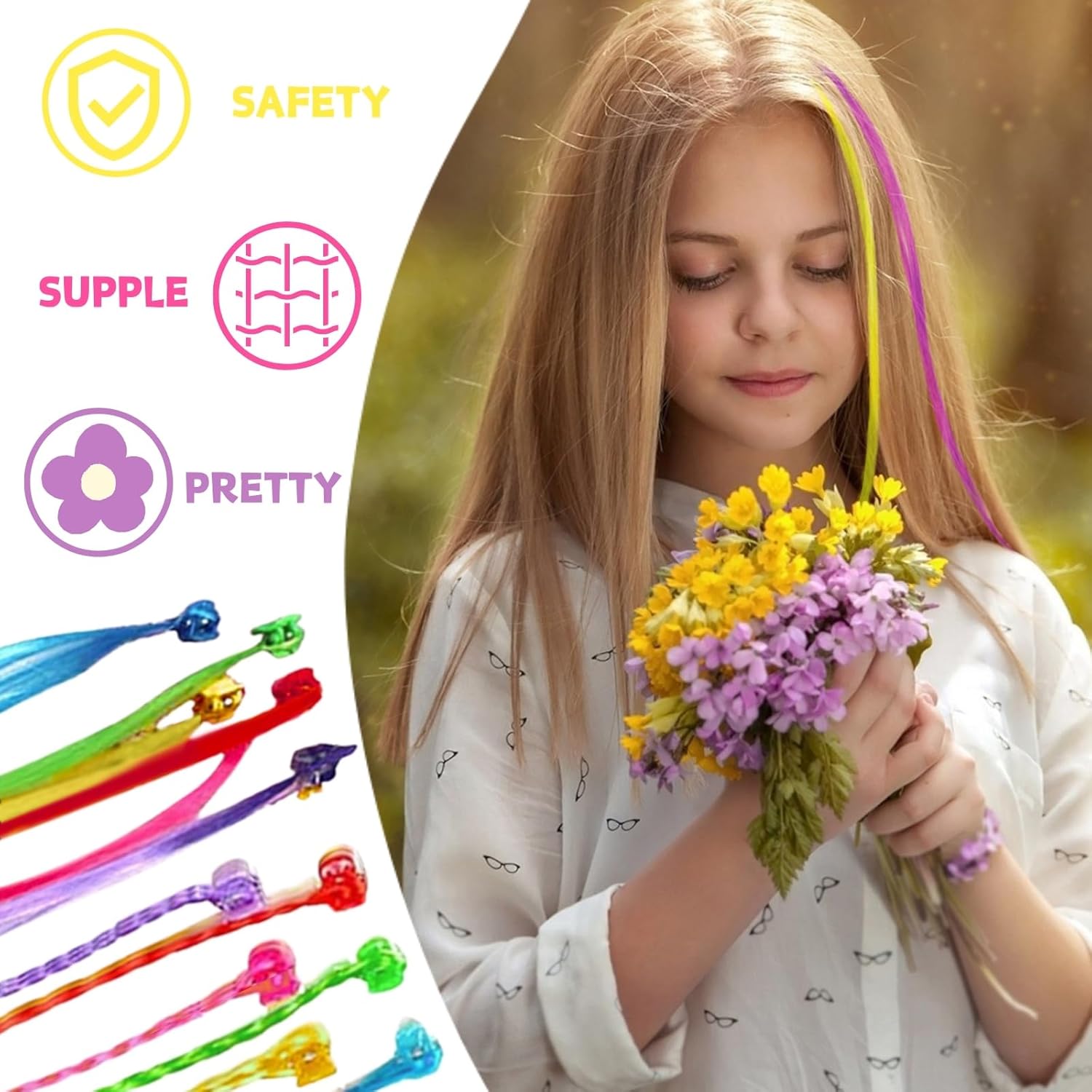 Extensions de cheveux avec clips : le kit idéal pour les filles et enfants, pour des coiffures éclatantes lors des fêtes – Image 5