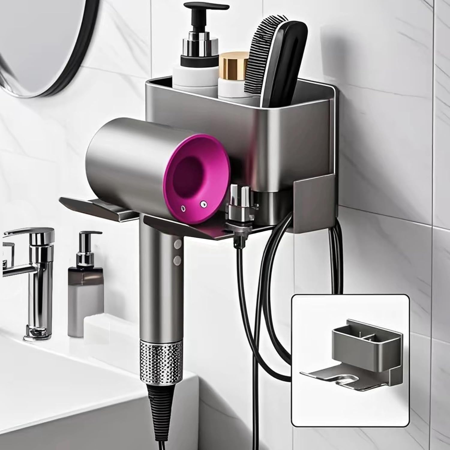 Support sèche-cheveux mural : solution élégante pour hôtels et salles de bain