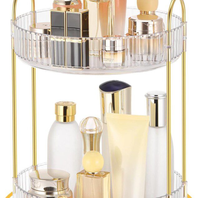 Organisateur de maquillage rotatif 360° : le rangement parfait pour votre coiffeuse et salle de bain