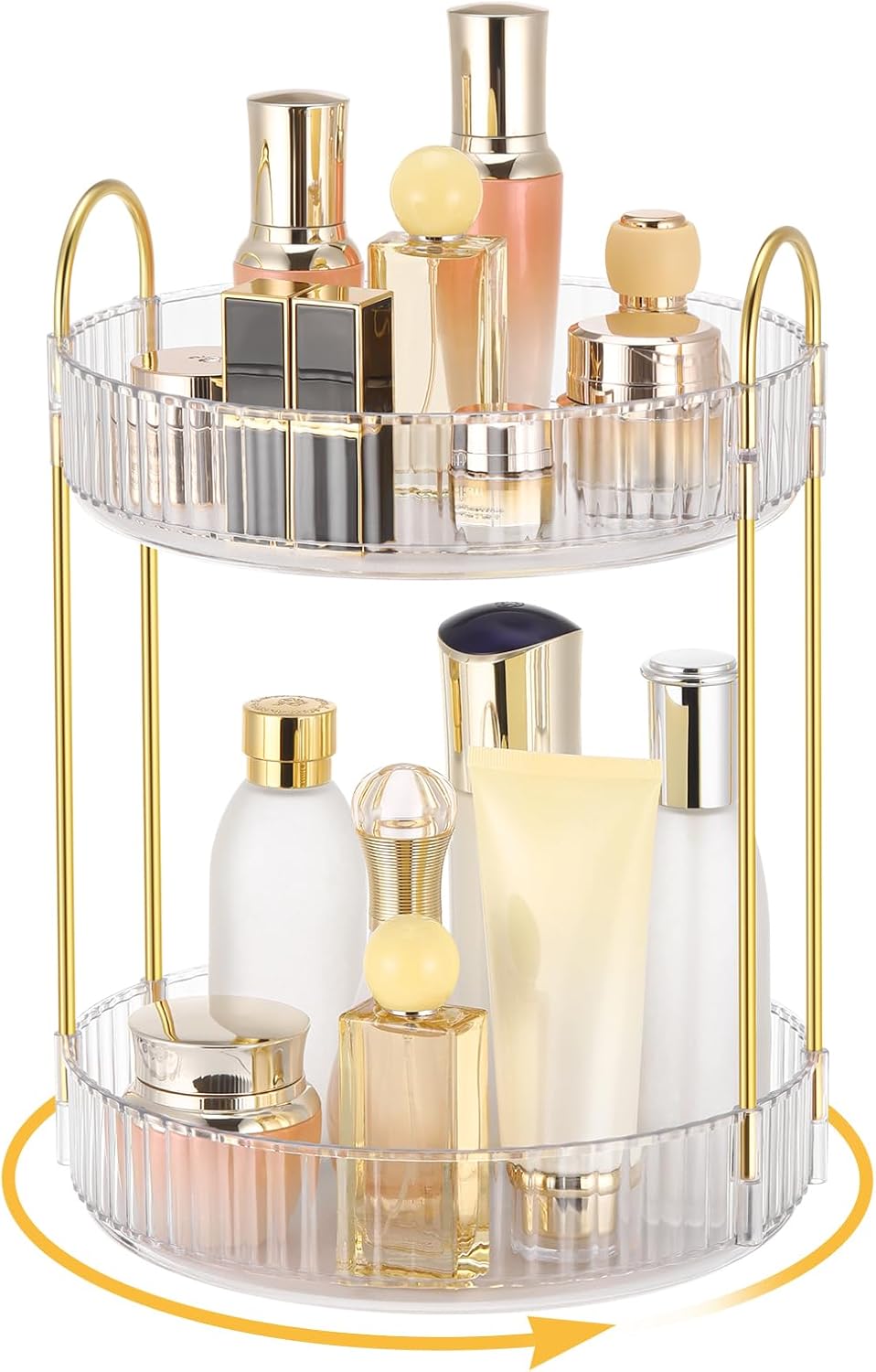 Organisateur de maquillage rotatif 360° : le rangement parfait pour votre coiffeuse et salle de bain