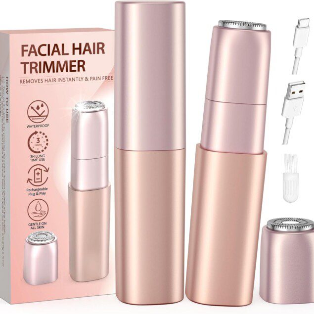 Rasoir électrique visage femme rechargeable : épilation douce et indolore pour un teint éclatant et soigné
