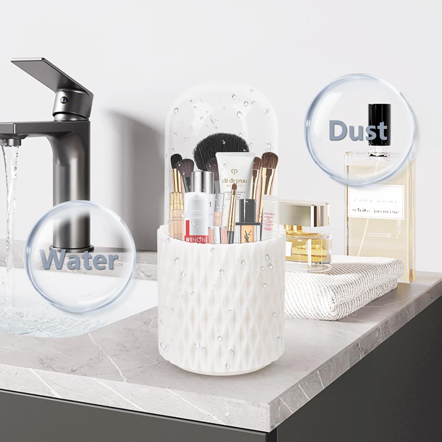 Organisateur de maquillage 360° : rangement élégant pour les passionnées de beauté – Image 3