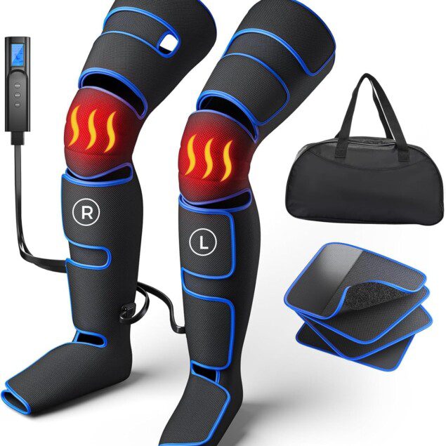 Massage jambes : appareil de massage à chaleur pour une circulation optimale et une relaxation des cuisses, genoux, mollets et pieds