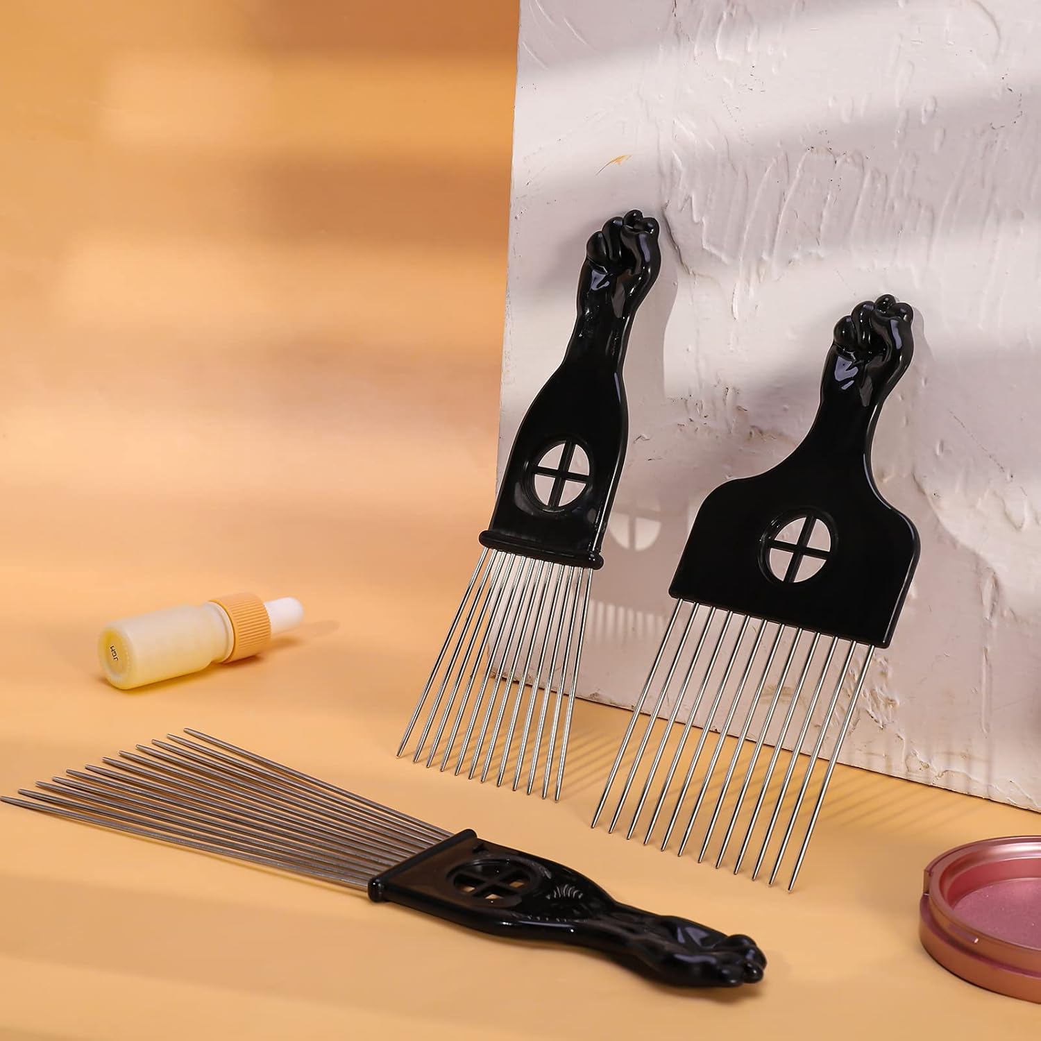 Peigne afro en métal : l'outil essentiel pour hommes et femmes pour démêler et sublimer vos cheveux – Image 5