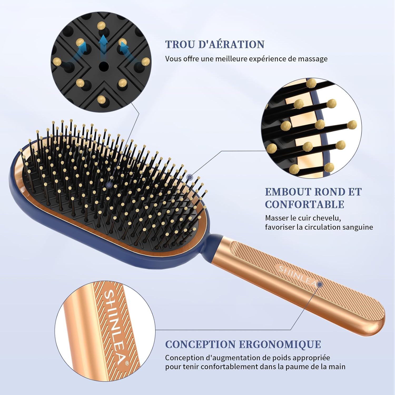 Brosse démêlante pour cheveux longs ou bouclés : réduisez les enchevêtrements et la casse pour toute la famille – Image 4