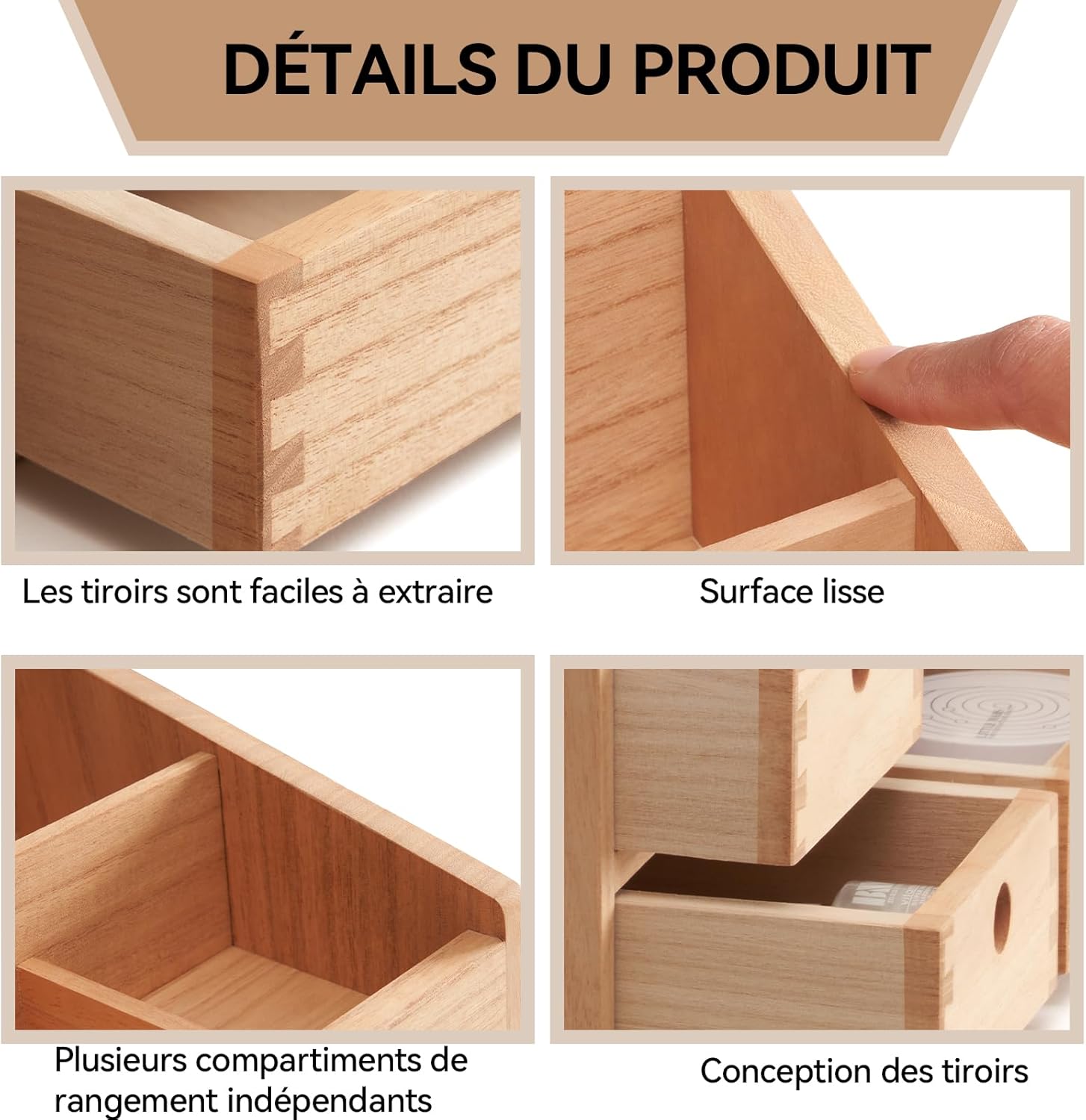 Boite de rangement pour maquillage en bois : élégance et praticité pour les passionnées de cosmétiques – Image 5