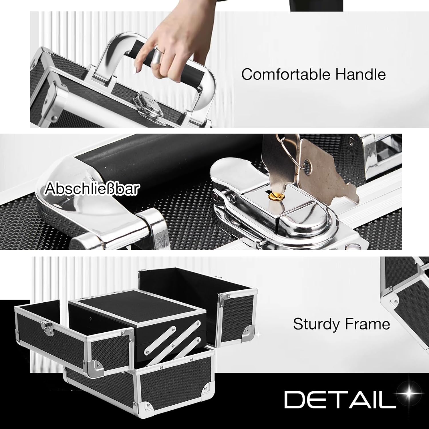 Organisateur de maquillage élégant : mallette de rangement pour femmes, idéale pour le voyage et la beauté – Image 4