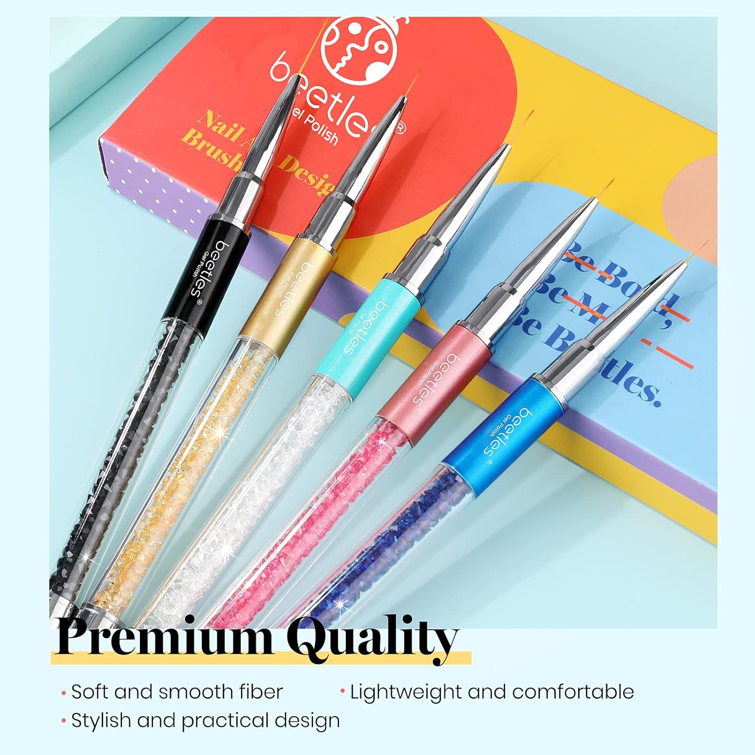 Pinceaux à ongles pour nail art : kit complet de 5 pièces pour des créations élégantes et précises – Image 7