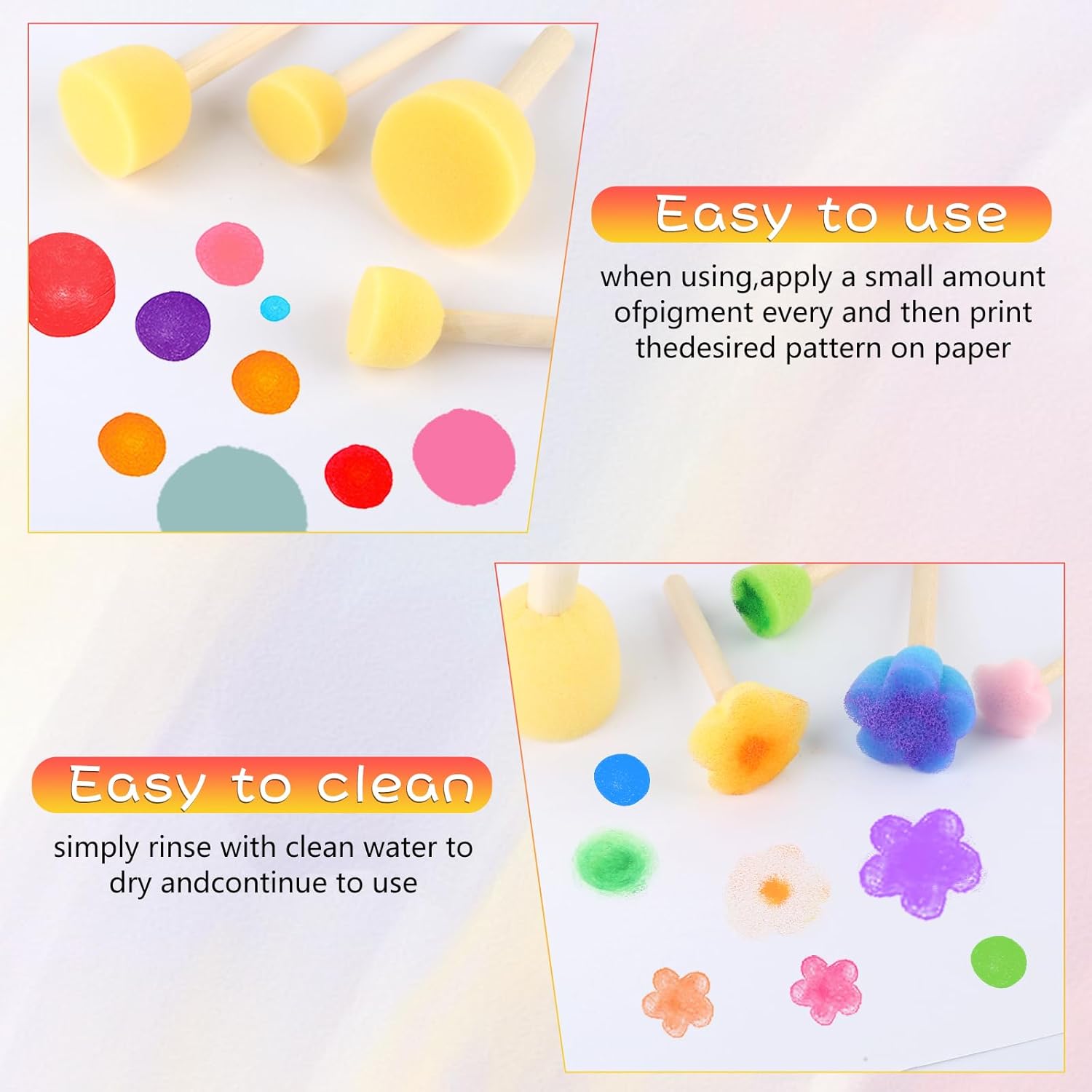 Pinceaux et éponges pour enfants : 30 pièces pour éveiller leur créativité en peinture et bricolage – Image 5