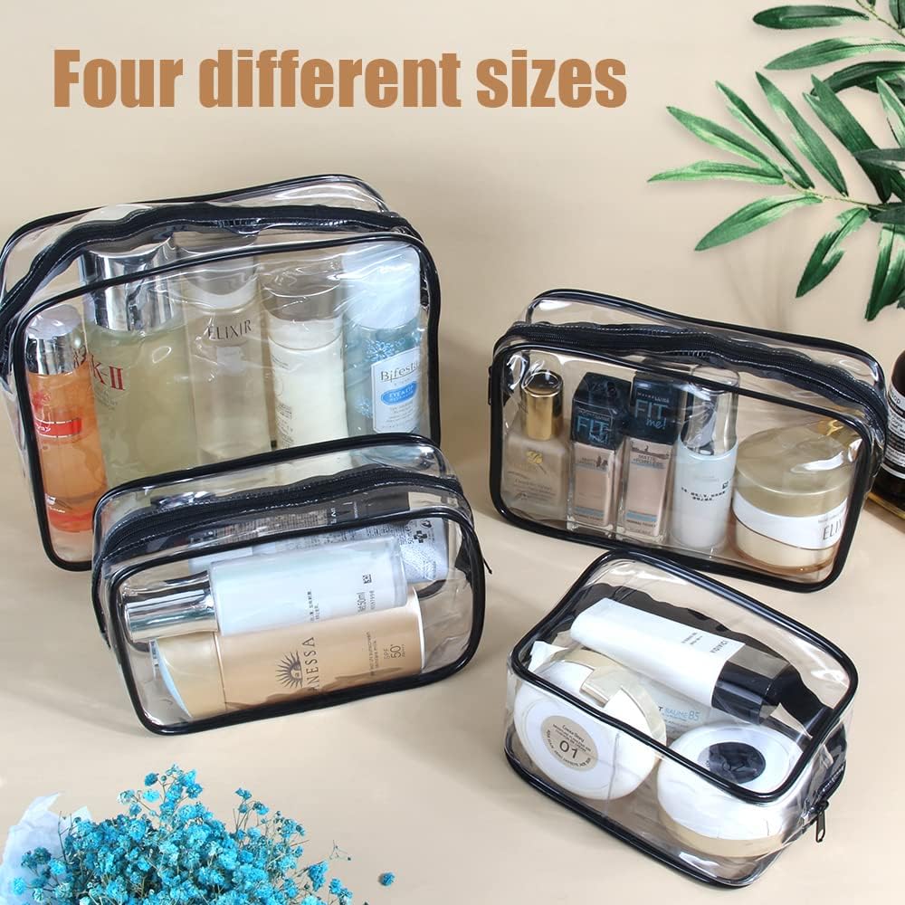 Trousse de toilette transparente 4 pcs : l'accessoire indispensable pour hommes, femmes et enfants en voyage – Image 5