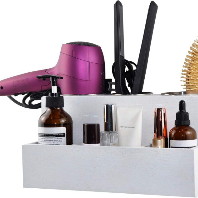 Organisateur d'outils pour cheveux : rangement multifonctionnel élégant pour salle de bain
