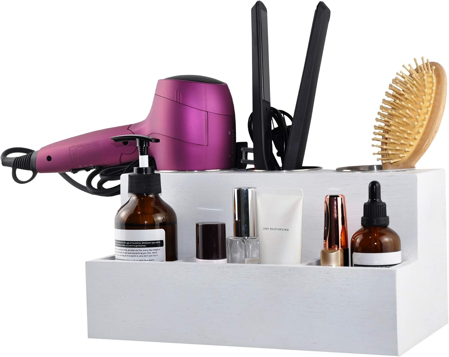 Organisateur d'outils pour cheveux : rangement multifonctionnel élégant pour salle de bain