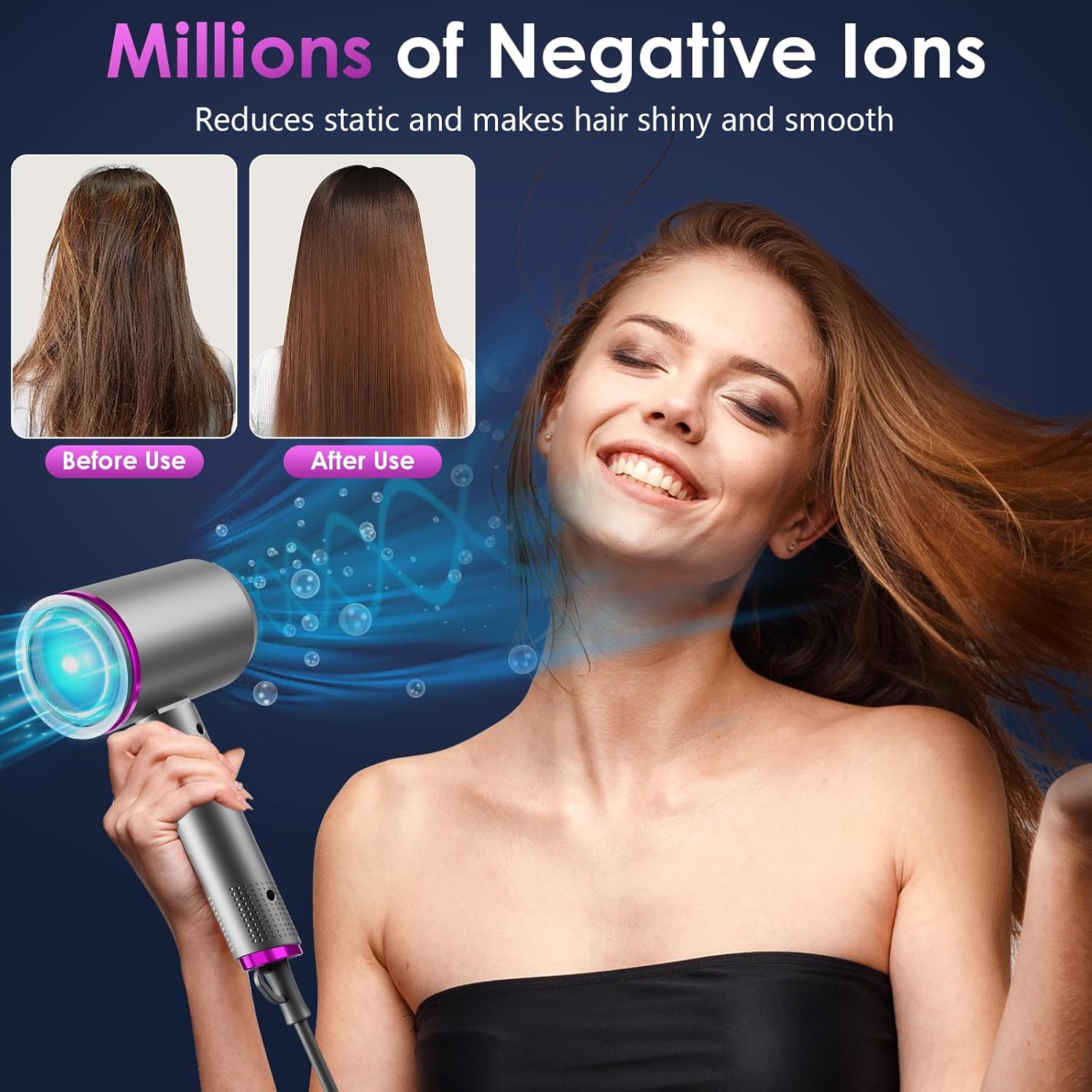 Sèche-cheveux professionnel 2400W : l'outil idéal pour un coiffage parfait à domicile et en voyage – Image 5