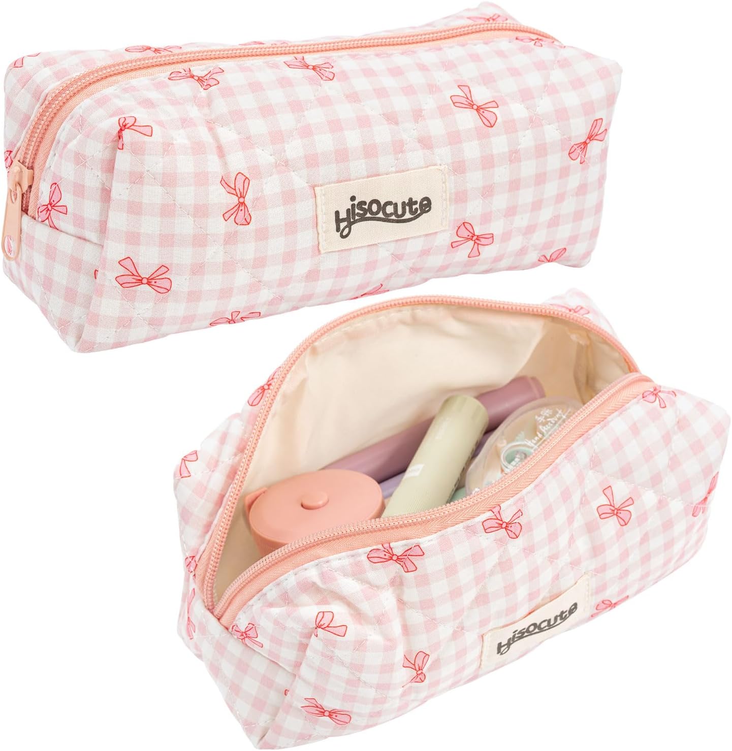 Trousse à crayons esthétique en coton matelassé : l’accessoire parfait pour les filles à l’école et au quotidien