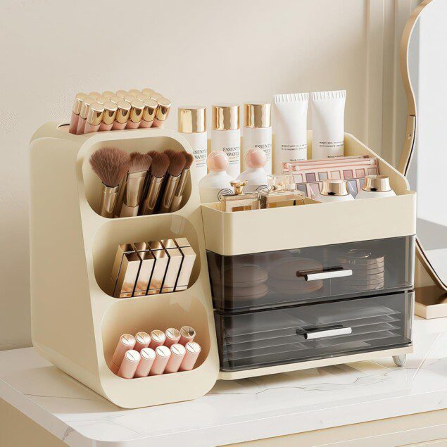 Organisateur de rangement maquillage : une solution élégante pour dresser et salle de bain avec grande capacité