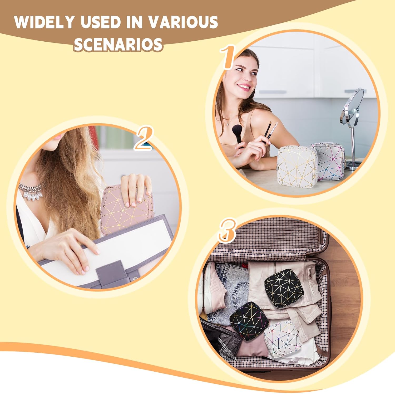 Pochette maquillage pour femme : élégante trousse en cuir synthétique pour un rangement pratique et stylé des cosmétiques – Image 5