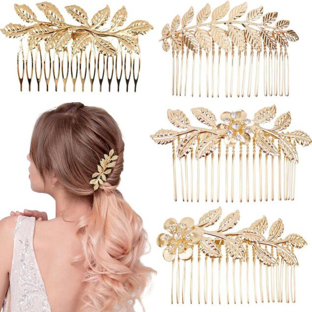 Peignes à cheveux en or : ensemble élégant pour femmes, pour des coiffures uniques et tendance