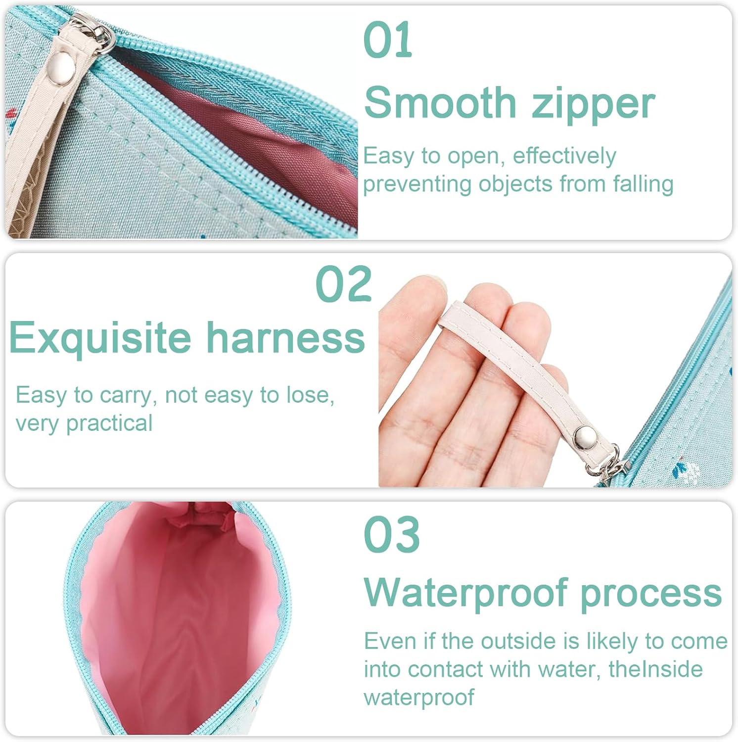 Petite trousse de toilette pour femme : élégance et praticité en voyage avec 4 pièces zippées – Image 3