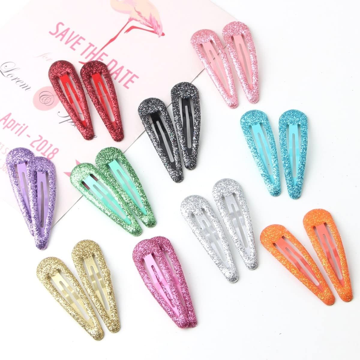 Clips à cheveux en métal coloré : des barrettes pailletées pour briller au quotidien Accessoires de coiffure élégants pour filles et femmes, 12 pièces orange – Image 2
