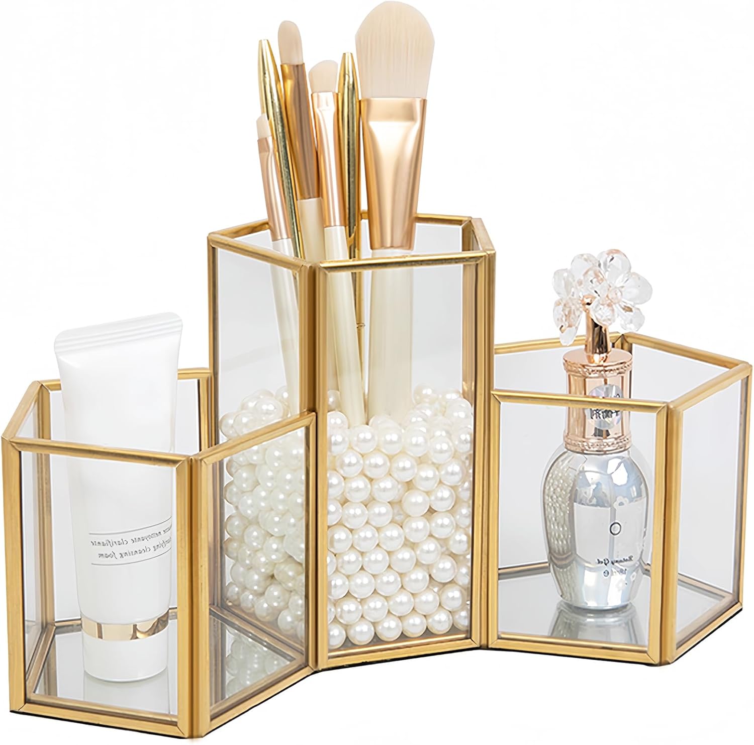 Support pour pinceaux de maquillage en verre : un rangement élégant pour les passionnées de beauté