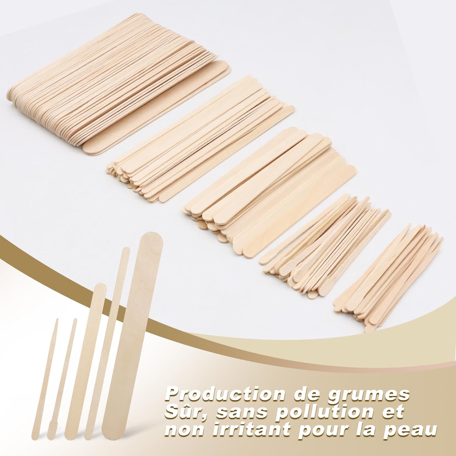Spatules à épilation en bois : 250 pièces pour un épilateur expert à domicile Idéales pour le visage, le corps et les lèvres, ces spatules jetables offrent une application précise et confortable pour une peau douce et soyeuse. – Image 5
