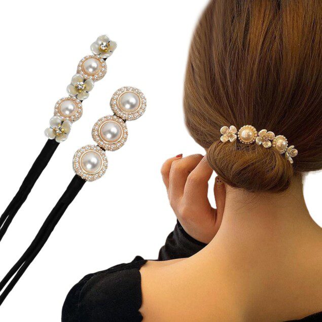 Chignon magique : 2 pièces pour femmes et filles, un accessoire élégant pour un bun parfait en un clin d'œil