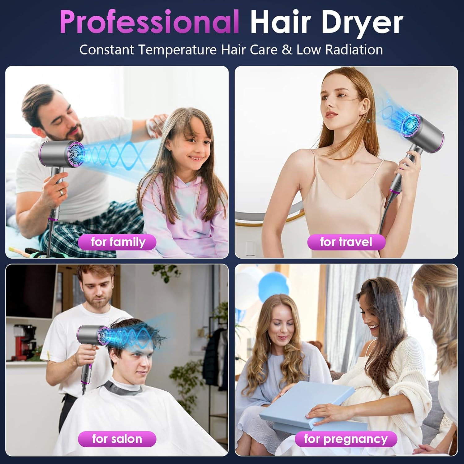 Sèche-cheveux professionnel 2400W : l'outil idéal pour un coiffage parfait à domicile et en voyage – Image 7