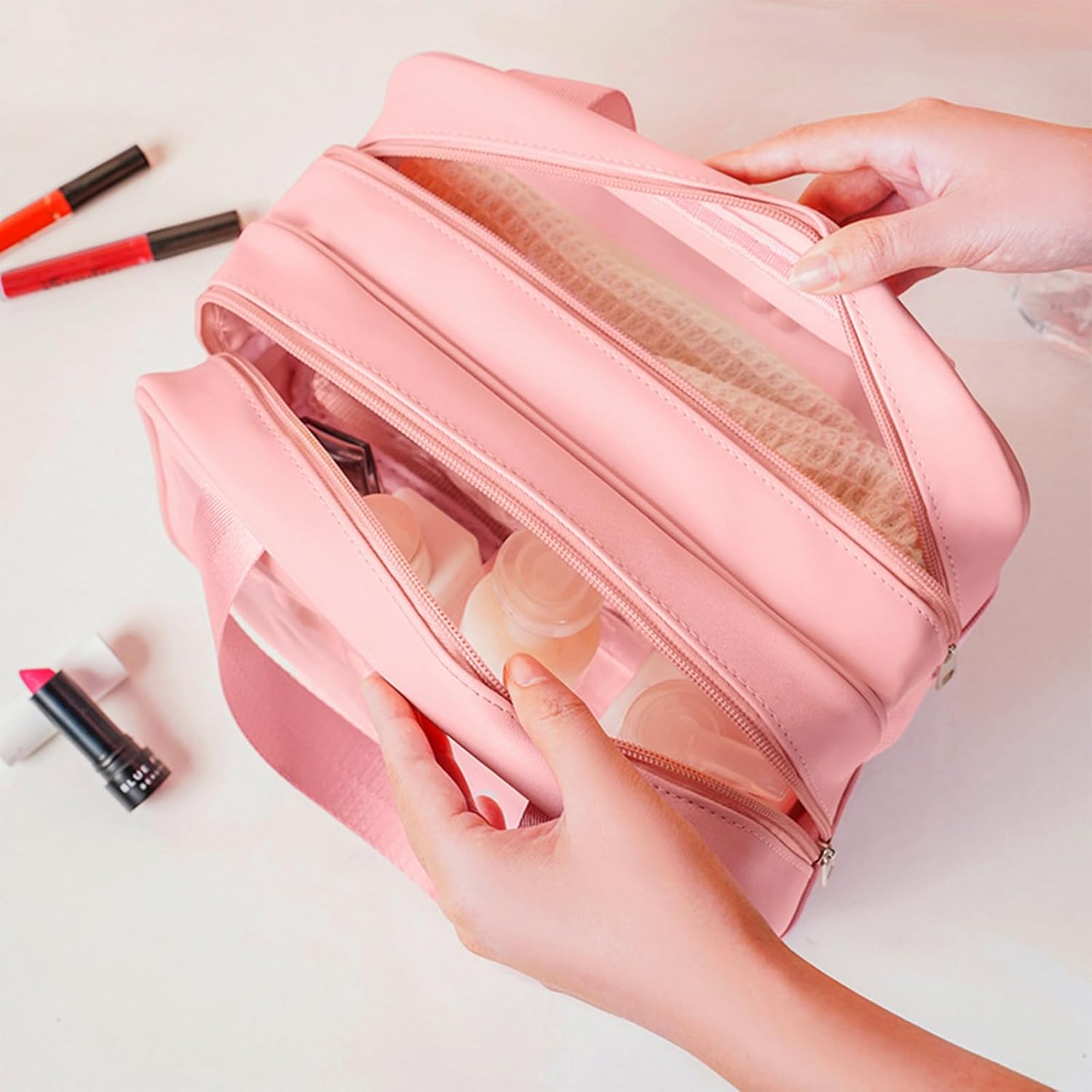 Trousse de toilette maquillage pour femme : le sac transparent idéal pour vos voyages – Image 2