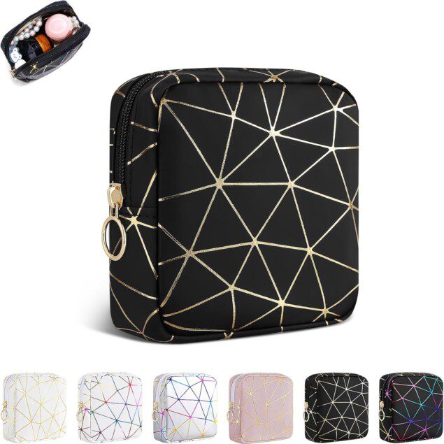 Pochette maquillage pour femme : élégante trousse en cuir synthétique pour un rangement pratique et stylé des cosmétiques