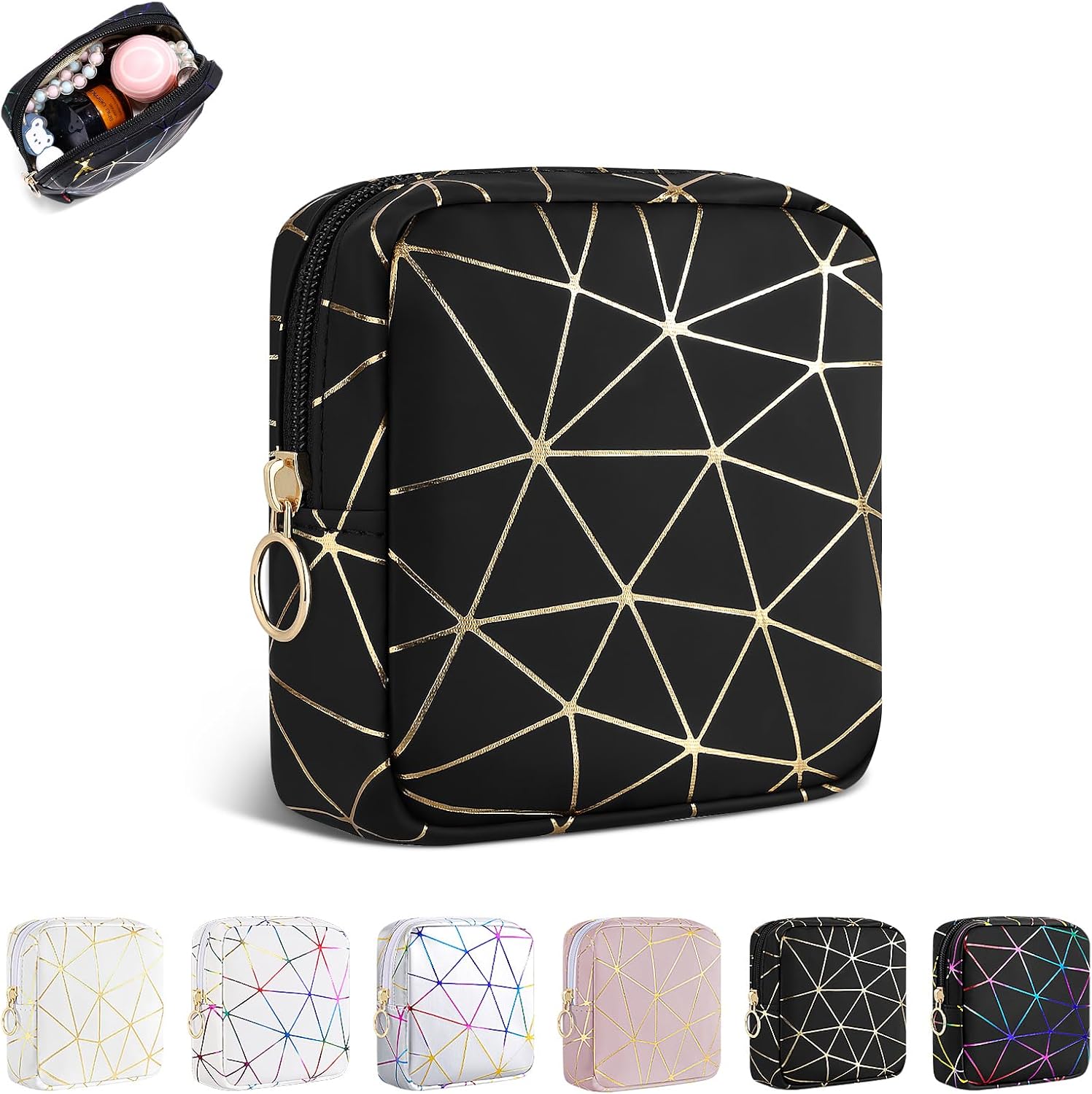 Pochette maquillage pour femme : élégante trousse en cuir synthétique pour un rangement pratique et stylé des cosmétiques