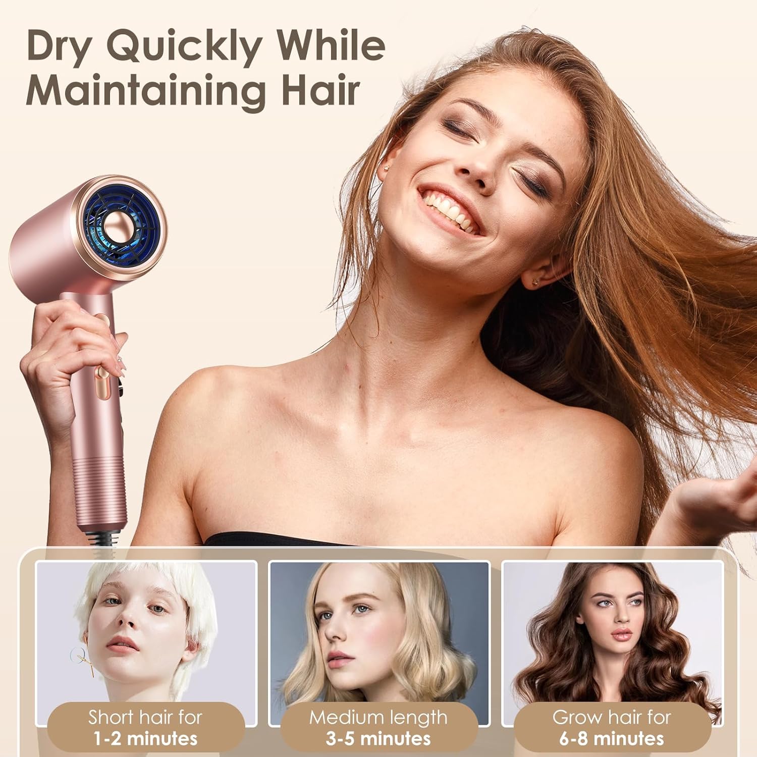 Sèche-cheveux ionique professionnel : l'allié parfait pour des cheveux brillants et soyeux Découvrez le séchoir à cheveux au design élégant, avec 3 niveaux de chauffage et de vitesse, idéal pour un coiffage rapide et efficace. Parfait pour les amateurs de soins capillaires ! – Image 3