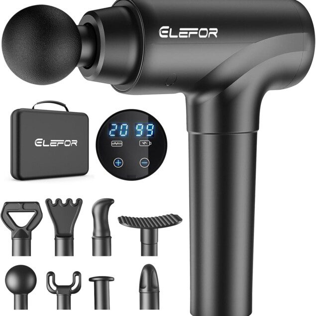 Pistolet de massage à percussion pour athlètes : soulagement musculaire efficace avec 8 têtes et 20 vitesses