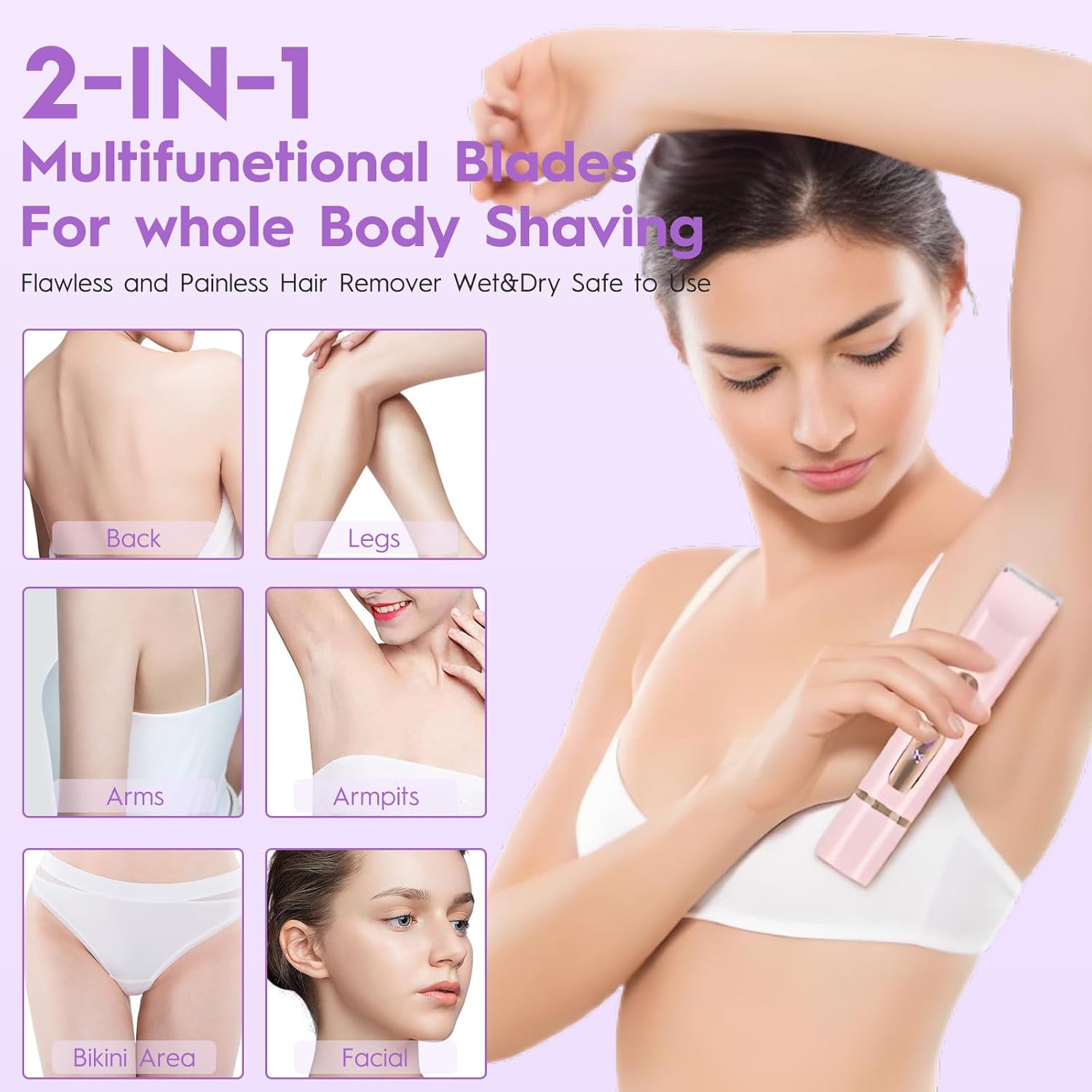 Rasoir Électrique 2 en 1 Waterproof pour Femmes - Précision et Confort – Image 6