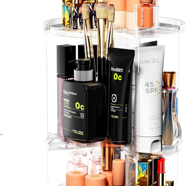 Organisateur de maquillage rotatif 360 degrés : le rangement idéal pour coiffeurs et passionnés de beauté