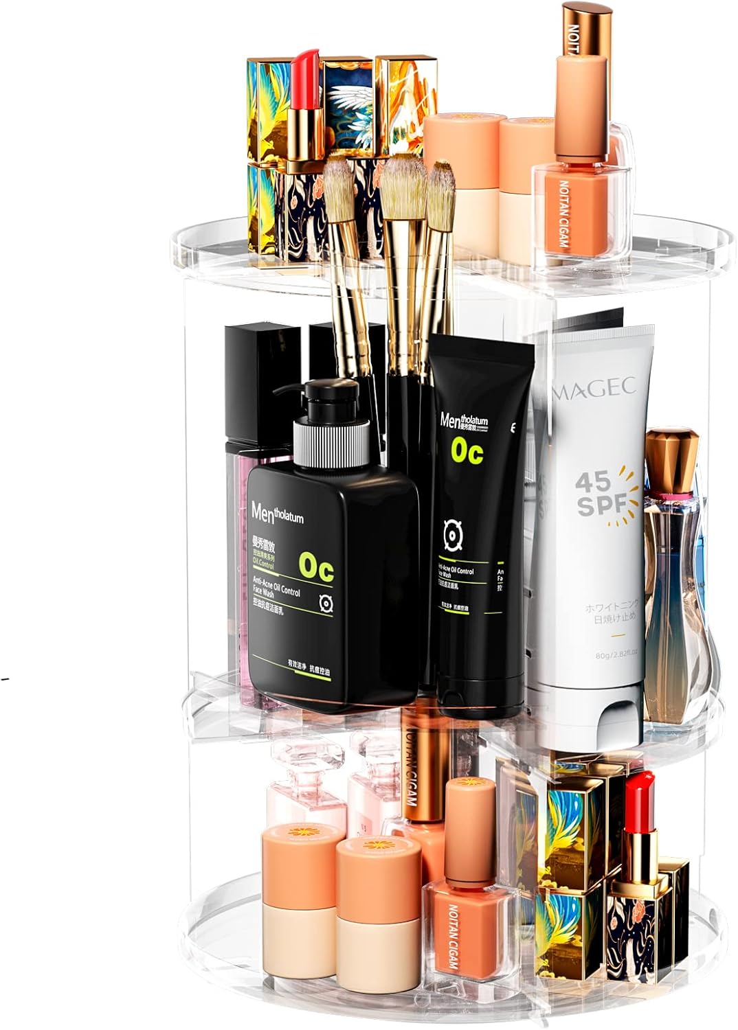 Organisateur de maquillage rotatif 360 degrés : le rangement idéal pour coiffeurs et passionnés de beauté