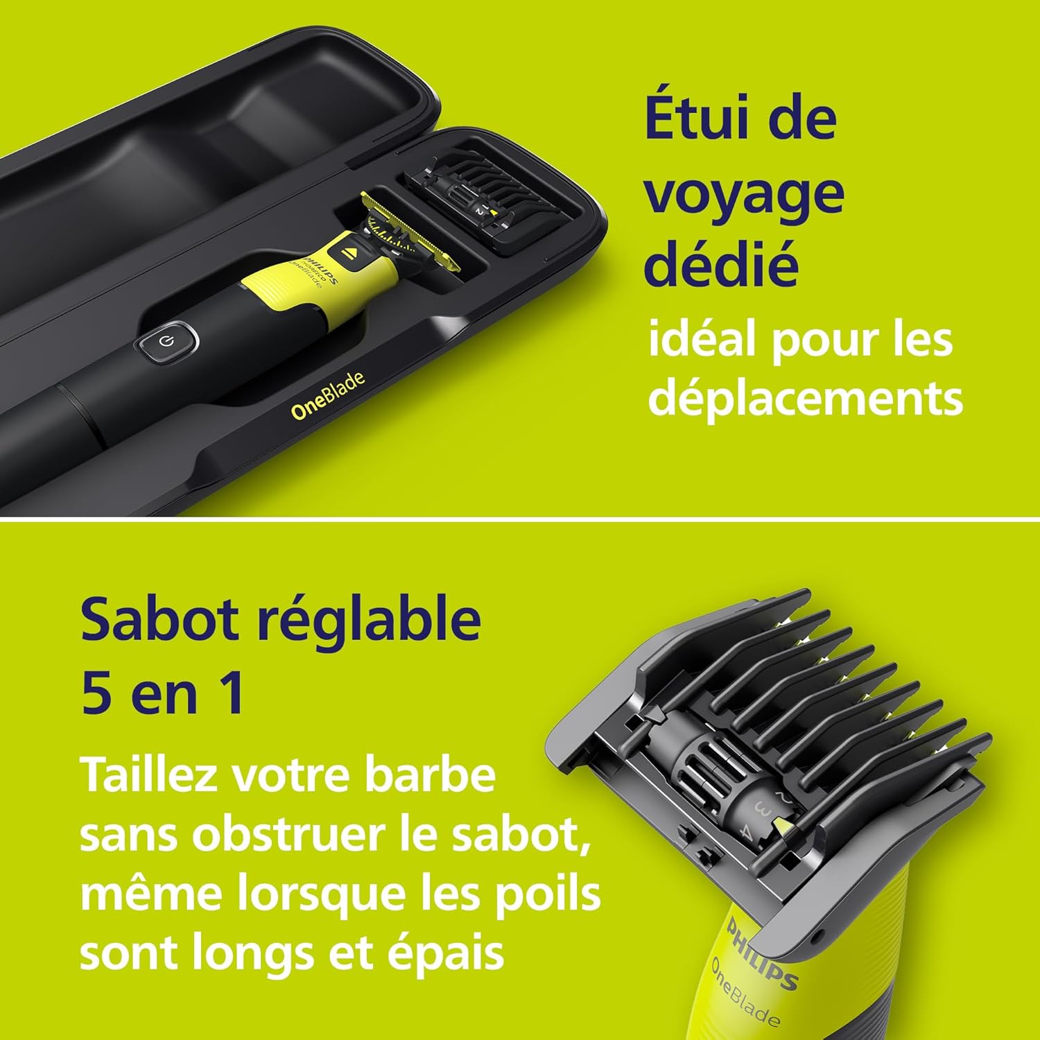 Rasoir électrique Philips OneBlade 360 : pour un rasage impeccable du visage et du corps Découvrez la tondeuse à barbe et corps tout-en-un avec technologie de lame 360° pour une expérience de rasage parfaite et personnalisée. – Image 6