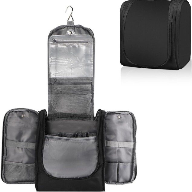 Trousse de toilette voyage : l'accessoire imperméable idéal pour hommes et femmes   Pratique et élégante, cette trousse de maquillage en tissu Oxford est parfaite pour vos voyages d'affaires et vos escapades en camping