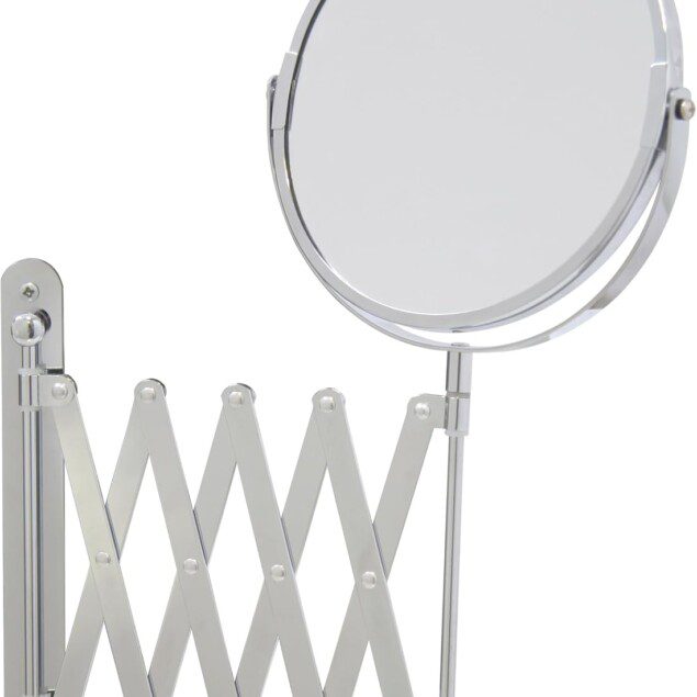 Miroir mural grossissant pour un maquillage parfait : découvrez le modèle rond chromé de 17 cm