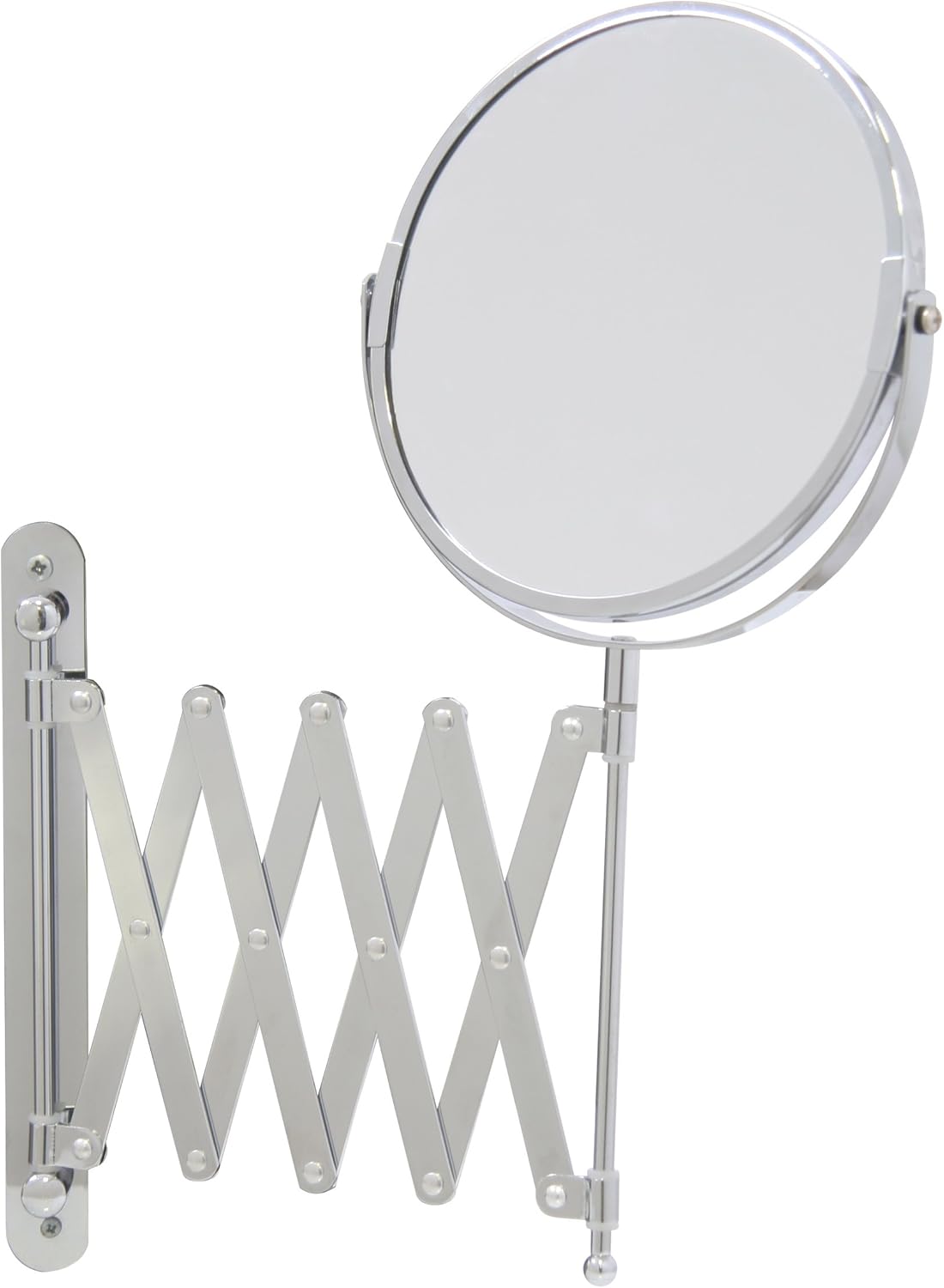 Miroir mural grossissant pour un maquillage parfait : découvrez le modèle rond chromé de 17 cm