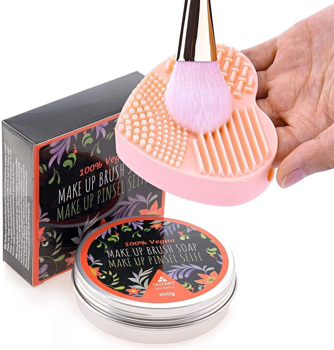 Savon nettoyant pinceaux maquillage : l'outil idéal pour les passionnés de beauté Découvrez un savon vegan et un tapis de nettoyage pour des pinceaux impeccables et prolonger la vie de votre maquillage ! – Image 7