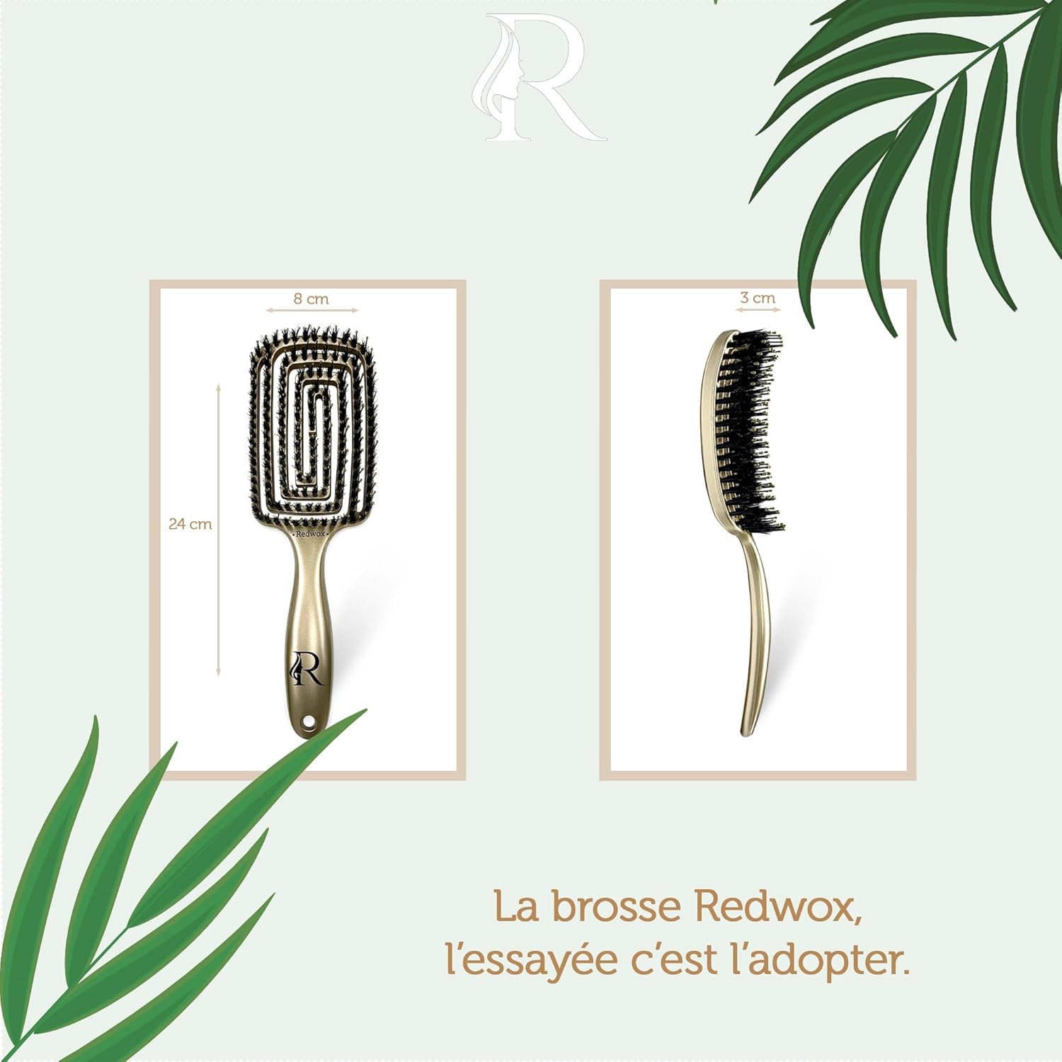 Brosse cheveux poils de sanglier et nylon : démêlage magique sans douleur pour femmes et enfants Idéale pour tous types de cheveux, y compris bouclés, épais et afro, avec massage du cuir chevelu – Image 7