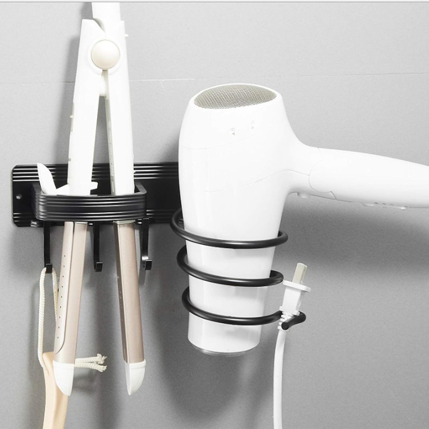 Support en aluminium pour sèche-cheveux et fer à lisser : l’accessoire chic pour une salle de bain organisée – Image 8