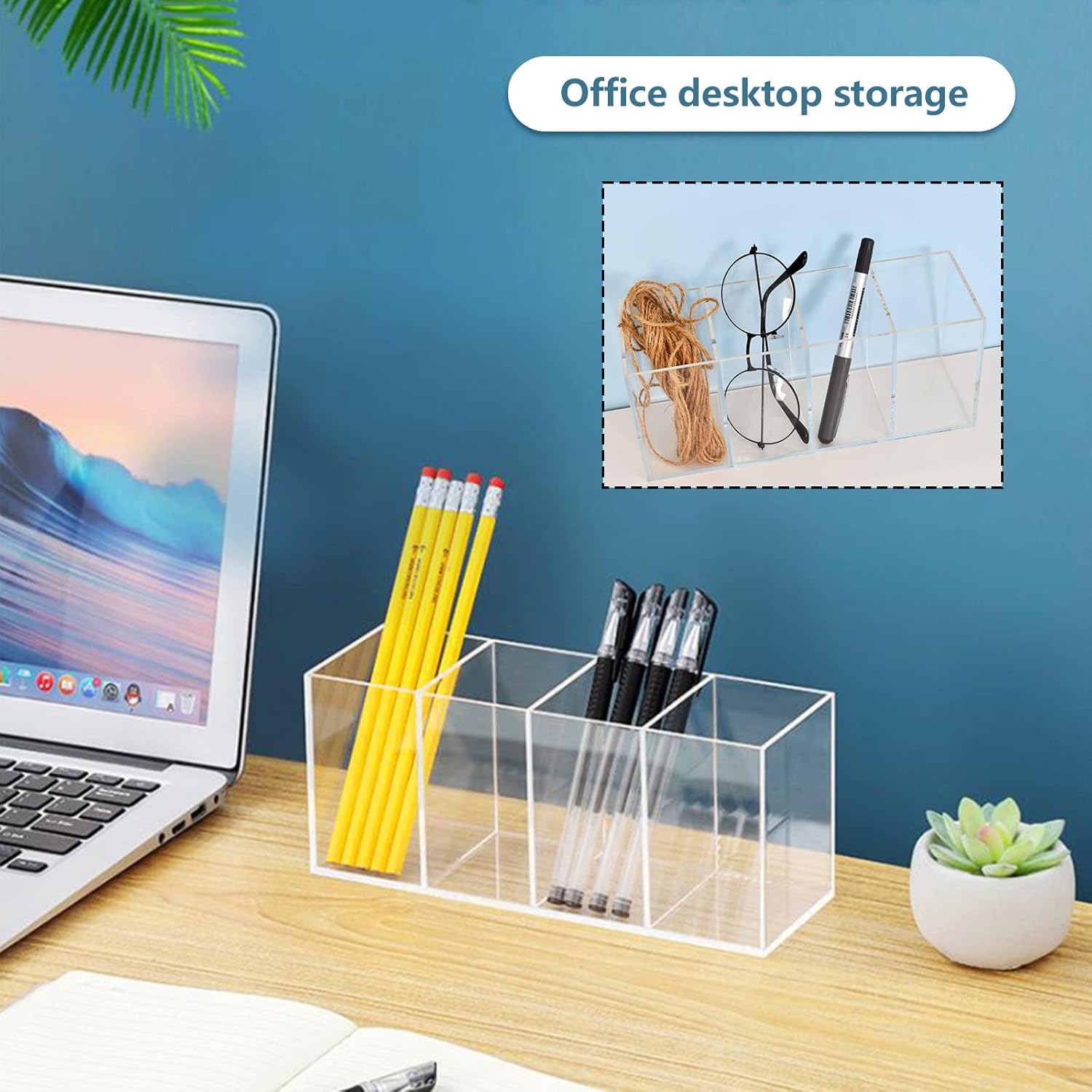 Organisateur de maquillage en acrylique transparent : le rangement idéal pour les passionnés de beauté Optimisez votre espace avec 4 compartiments pratiques pour pinceaux, poudres, vernis et bijoux – Image 6