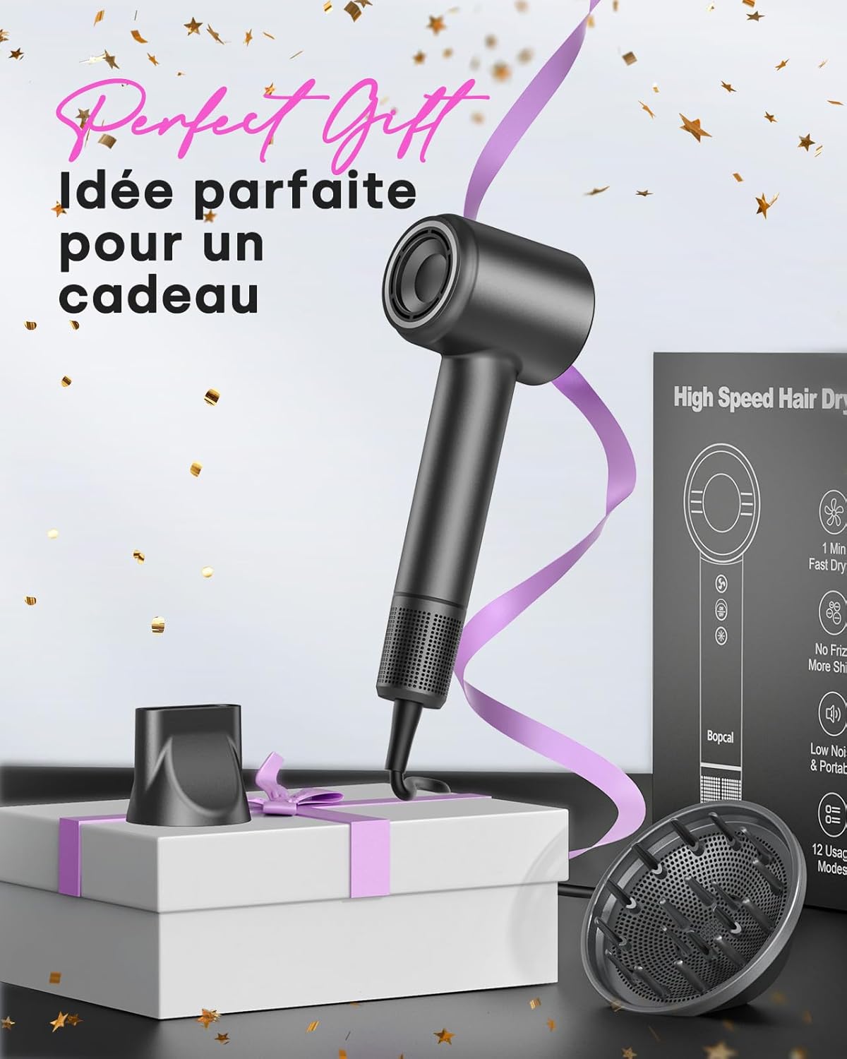 Sèche cheveux ionique haute vitesse : séchage rapide et soin des boucles pour les professionnels en voyage – Image 8