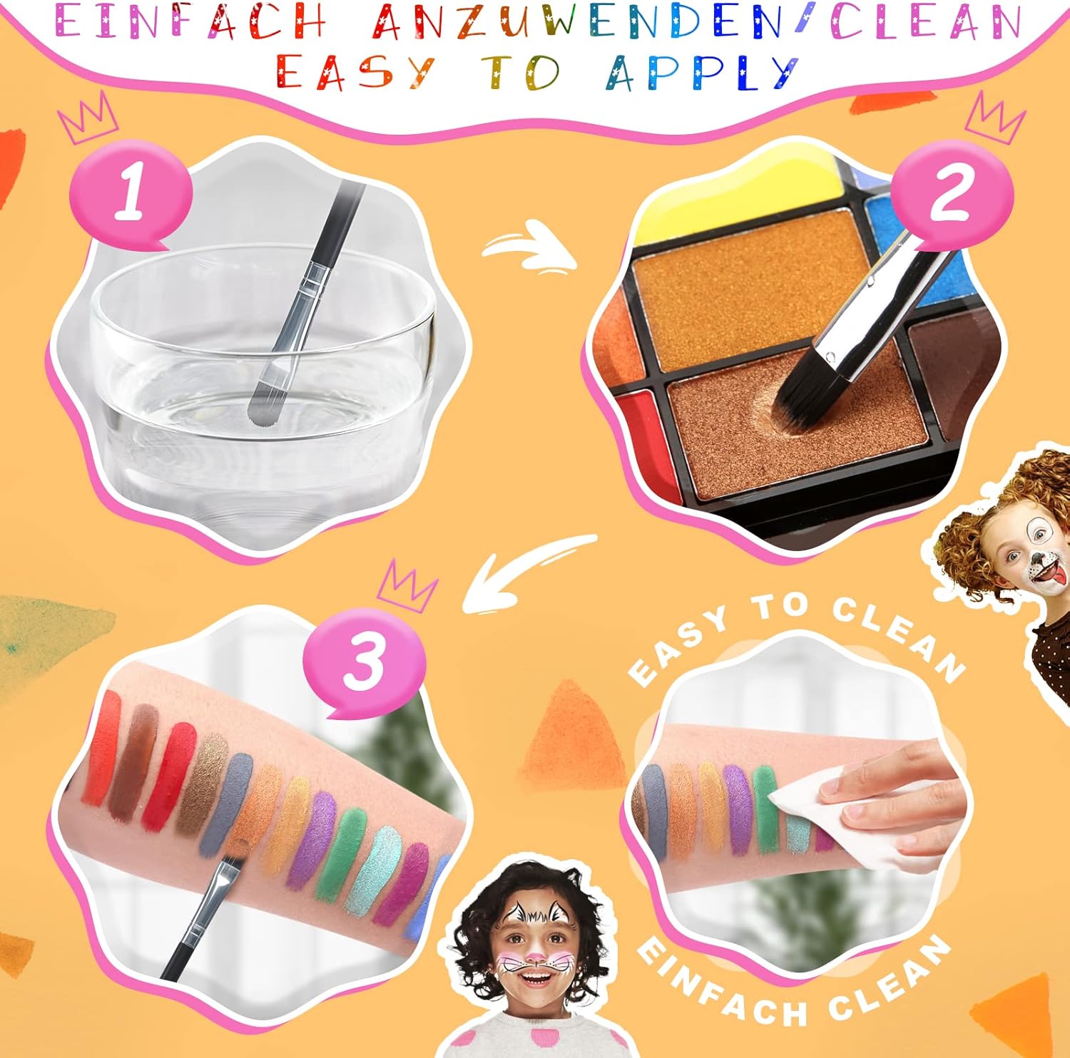 Palette de maquillage enfant : 18 couleurs pour un carnaval, Halloween et plus – Image 5